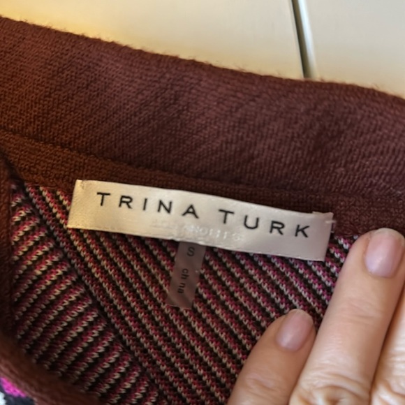 Trina Turk 100% Merino Wool Knit Geometric Print Pencil Skirt S - Picture 5 of 6